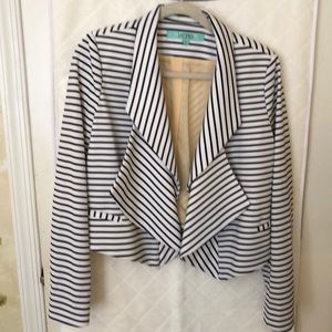 Black and white ponte knit jacket